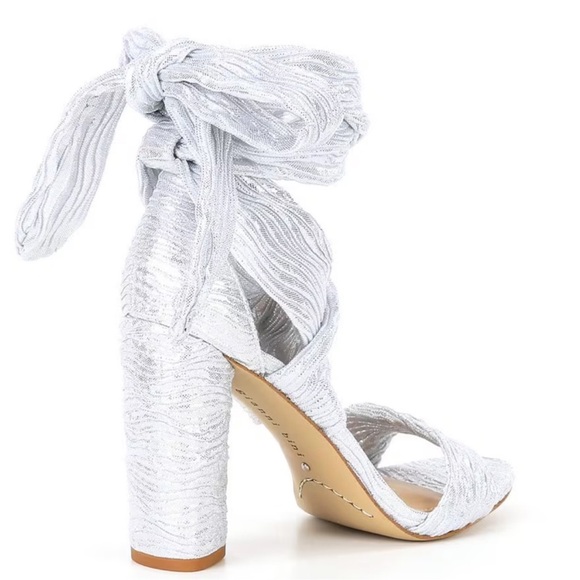 NWT Gianni Bini Astraahh Glitter Metallic Ankle Wrap Dress Sandals no box Sz 8,5 - Picture 2 of 5